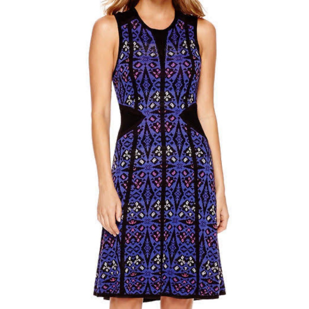 New I Heart Ronson Aztec Print Knit Dress